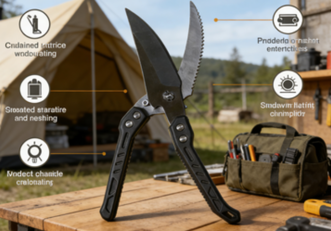 Professional Grade Heavy-Duty Kitchen Shears, 3 Versatile Styles