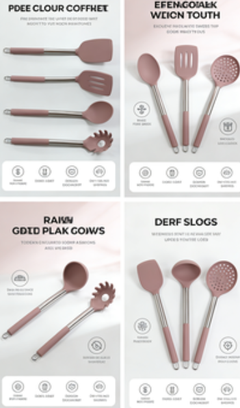 7-Piece Food Grade Silicone Kitchen Utensils - Heat Resistant Non-Scald Cooking Tool Set