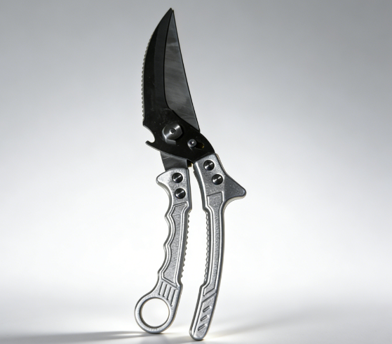 Sleek Silver Heavy-Duty Kitchen Shears