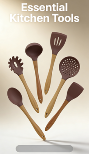 7-Piece Food Grade Silicone Kitchen Utensils - Heat Resistant Non-Scald Cooking Tool Set