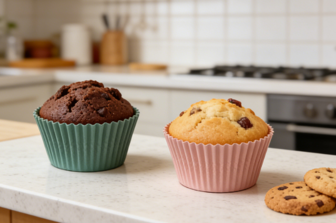 Dusty Rose and Sage Green Greaseproof Baking Cups