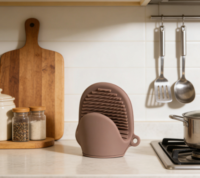 Dusty Rose Silicone Oven Mitt Heat Resistant Glove