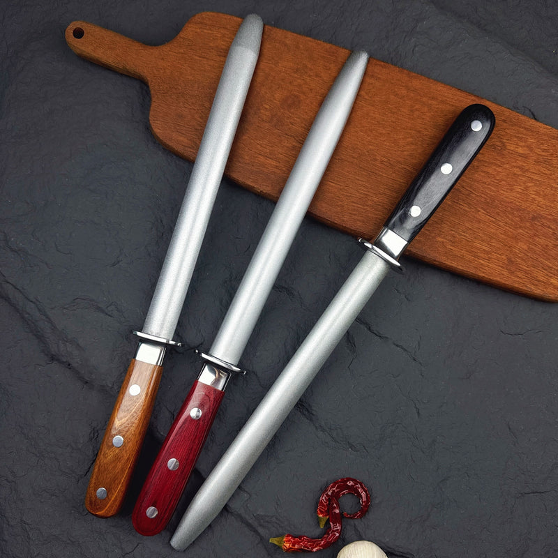 9 Inch Diamond Honing Rod Pakka Wood Handle