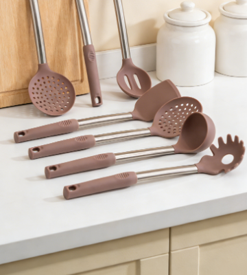 7-Piece Food Grade Silicone Kitchen Utensils - Heat Resistant Non-Scald Cooking Tool Set